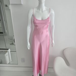 Zara Pink Satin Slip Dress, Size M, Excellent Condition